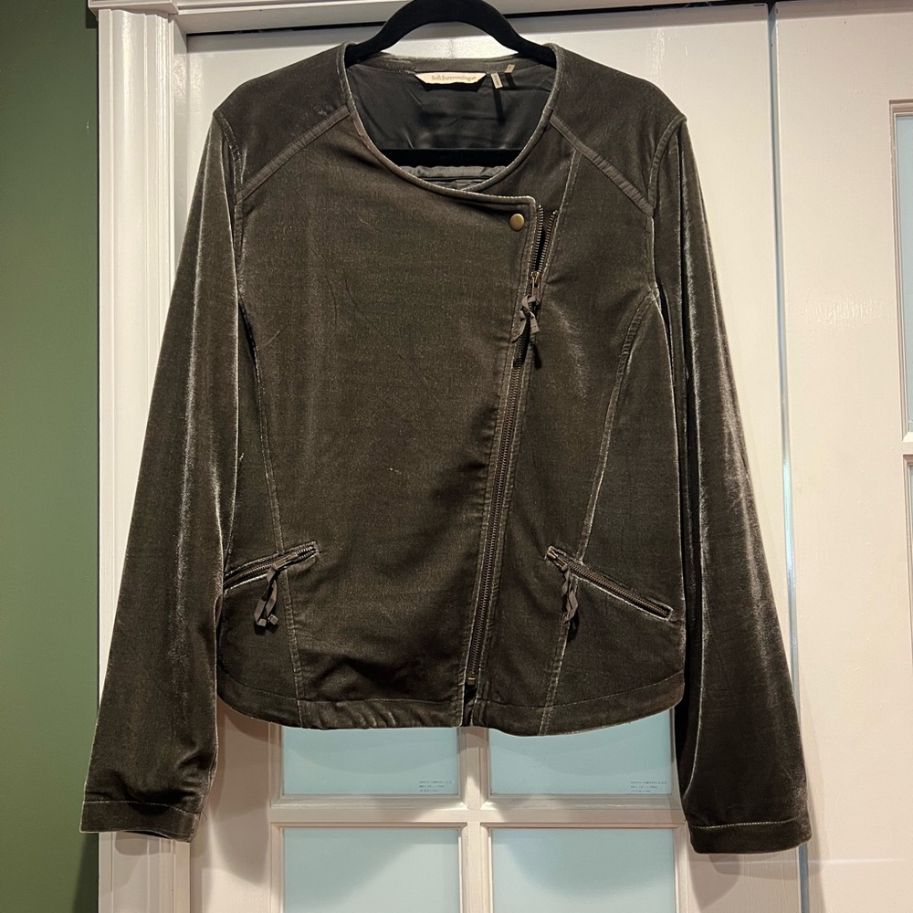 Soft surroundings velvet-like jacket